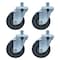 Bk Resources 4-inch Threaded Stem Casters, Gray Rubber Wheels, Top Lock Brake, 300lb Capacity, 4PK 4SBR-6ST-GR-PS4 - alternate 5